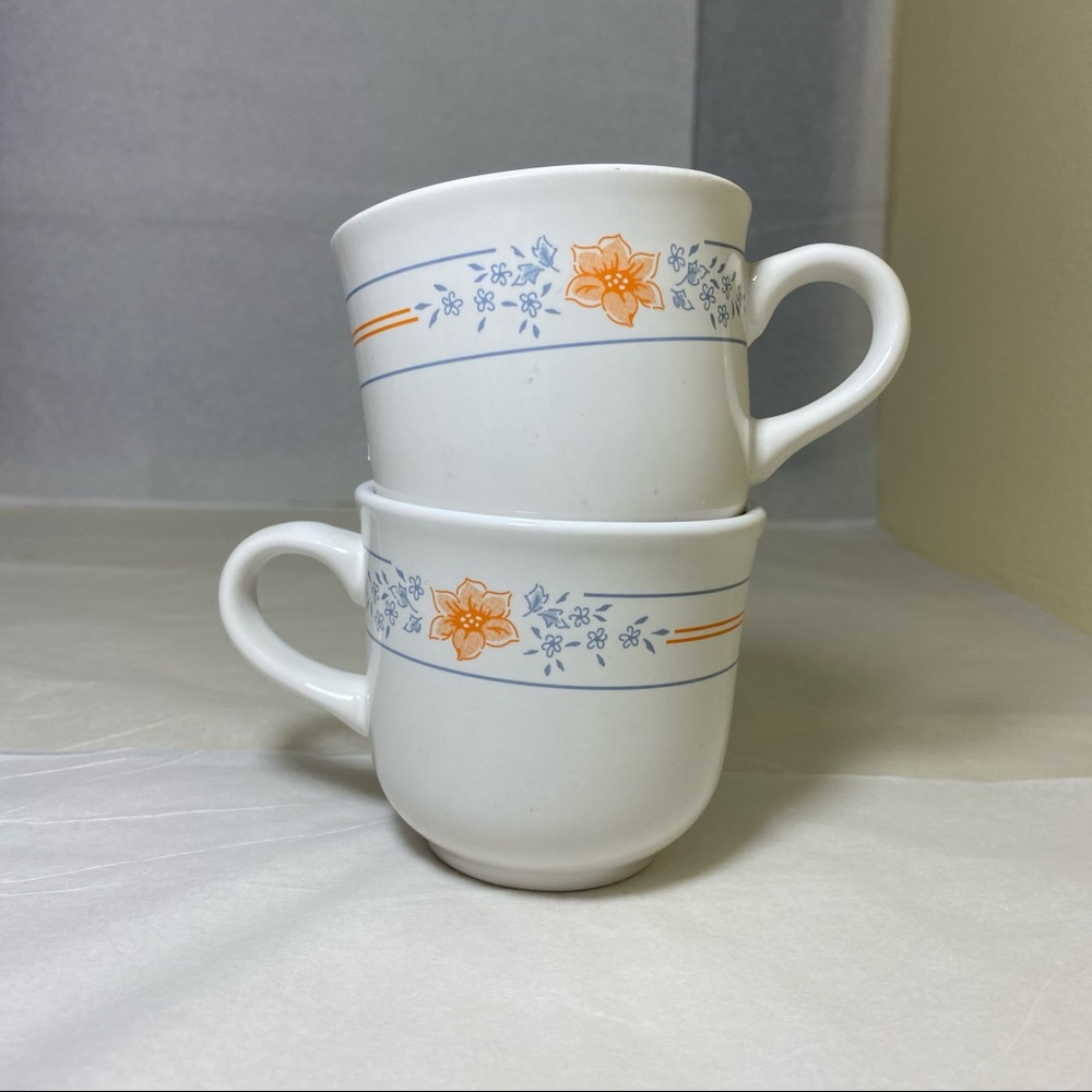 Corelle Corning Apricot Grove Mugs Stoneware 2pc